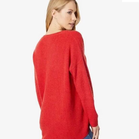MADEWELL Women's XS Asherton Oversized Thermal Henley Sweater Wool Alpaca Red - Picture 7 of 16